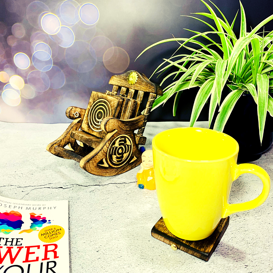 Homefrills Ceramic Hand Crafted Glossy Ceramic Solid Colour Yellow Coffee Mug Suitable for Coffee, Tea, Juice, Cappuccino, etc. (275ml) Set of 1